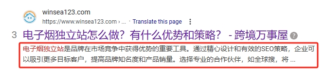 独立站元描述